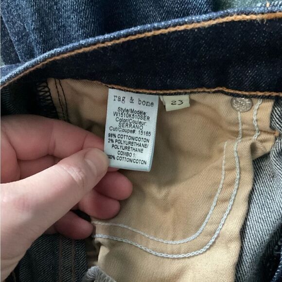 Rag & Bone Crop Jeans Serrano Dark Wash Blue Mid Rise Size 23 - Picture 9 of 13